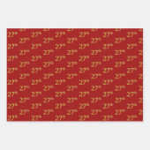 黒エレガント、赤、青、フェイク金ゴールド27番目のイベント番号 ラッピングペーパーシート (正面2)