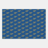 黒エレガント、赤、青、フェイク金ゴールド28番目のイベント番号 ラッピングペーパーシート (正面3)