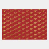 黒エレガント、赤、青、フェイク金ゴールド28番目のイベント番号 ラッピングペーパーシート (正面2)