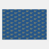 黒エレガント、赤、青、フェイク金ゴールド31番目のイベント番号 ラッピングペーパーシート (正面3)