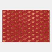 黒エレガント、赤、青、フェイク金ゴールド31番目のイベント番号 ラッピングペーパーシート (正面2)