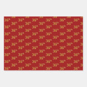 黒エレガント、赤、青、フェイク金ゴールド36番目のイベント番号 ラッピングペーパーシート (正面2)