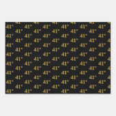 黒エレガント、赤、青、フェイク金ゴールド41番目のイベント番号 ラッピングペーパーシート (正面)