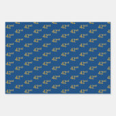 黒エレガント、赤、青、フェイク金ゴールド42番目のイベント番号 ラッピングペーパーシート (正面3)