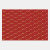 黒エレガント、赤、青、フェイク金ゴールド42番目のイベント番号 ラッピングペーパーシート (正面2)