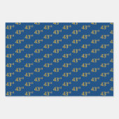 黒エレガント、赤、青、フェイク金ゴールド43番目のイベント番号 ラッピングペーパーシート (正面3)