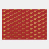 黒エレガント、赤、青、フェイク金ゴールド44番目のイベント番号 ラッピングペーパーシート (正面2)