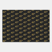 黒エレガント、赤、青、フェイク金ゴールド45番目のイベント番号 ラッピングペーパーシート (正面)