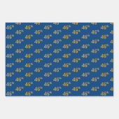 黒エレガント、赤、青、フェイク金ゴールド46番目のイベント番号 ラッピングペーパーシート (正面3)