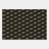 黒エレガント、赤、青、フェイク金ゴールド46番目のイベント番号 ラッピングペーパーシート (正面)