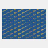 黒エレガント、赤、青、フェイク金ゴールド47番目のイベント番号 ラッピングペーパーシート (正面3)