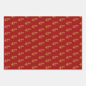 黒エレガント、赤、青、フェイク金ゴールド47番目のイベント番号 ラッピングペーパーシート (正面2)