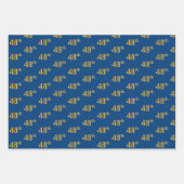 黒エレガント、赤、青、フェイク金ゴールド48番目のイベント番号 ラッピングペーパーシート (正面3)