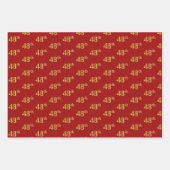 黒エレガント、赤、青、フェイク金ゴールド48番目のイベント番号 ラッピングペーパーシート (正面2)