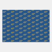 黒エレガント、赤、青、フェイク金ゴールド49番目のイベント番号 ラッピングペーパーシート (正面3)