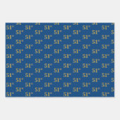 黒エレガント、赤、青、フェイク金ゴールド51番目のイベント番号 ラッピングペーパーシート (正面3)