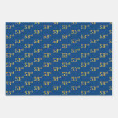 黒エレガント、赤、青、フェイク金ゴールド53番目のイベント番号 ラッピングペーパーシート (正面3)