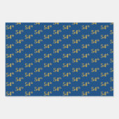 黒エレガント、赤、青、フェイク金ゴールド54番目のイベント番号 ラッピングペーパーシート (正面3)