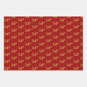 黒エレガント、赤、青、フェイク金ゴールド54番目のイベント番号 ラッピングペーパーシート (正面2)
