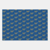 黒エレガント、赤、青、フェイク金ゴールド56番目のイベント番号 ラッピングペーパーシート (正面3)