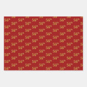 黒エレガント、赤、青、フェイク金ゴールド56番目のイベント番号 ラッピングペーパーシート (正面2)