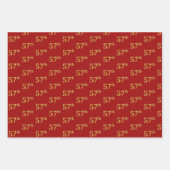黒エレガント、赤、青、フェイク金ゴールド57番目のイベント番号 ラッピングペーパーシート (正面2)