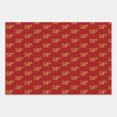 黒エレガント、赤、青、フェイク金ゴールド58番目のイベント番号 ラッピングペーパーシート (正面2)