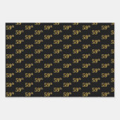 黒エレガント、赤、青、フェイク金ゴールド59番目のイベント番号 ラッピングペーパーシート (正面)