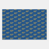 黒エレガント、赤、青、フェイク金ゴールド60番目のイベント番号 ラッピングペーパーシート (正面3)