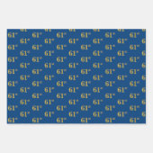 黒エレガント、赤、青、フェイク金ゴールド61番目のイベント番号 ラッピングペーパーシート (正面3)