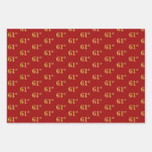 黒エレガント、赤、青、フェイク金ゴールド61番目のイベント番号 ラッピングペーパーシート (正面2)
