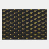 黒エレガント、赤、青、フェイク金ゴールド61番目のイベント番号 ラッピングペーパーシート (正面)