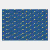 黒エレガント、赤、青、フェイク金ゴールド62番目のイベント番号 ラッピングペーパーシート (正面3)