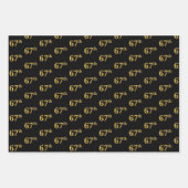 黒エレガント、赤、青、フェイク金ゴールド67番目のイベント番号 ラッピングペーパーシート (正面)