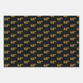 黒エレガント、赤、青、フェイク金ゴールド68番目のイベント番号 ラッピングペーパーシート (正面)