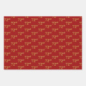 黒エレガント、赤、青、フェイク金ゴールド72番目のイベント番号 ラッピングペーパーシート (正面2)