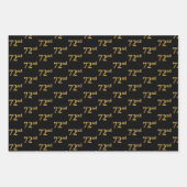 黒エレガント、赤、青、フェイク金ゴールド72番目のイベント番号 ラッピングペーパーシート (正面)