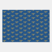 黒エレガント、赤、青、フェイク金ゴールド78番目のイベント番号 ラッピングペーパーシート (正面3)