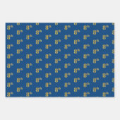 黒エレガント、赤、青、フェイク金ゴールド8イベント番号 ラッピングペーパーシート (正面3)