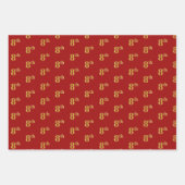 黒エレガント、赤、青、フェイク金ゴールド8イベント番号 ラッピングペーパーシート (正面2)