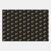 黒エレガント、赤、青、フェイク金ゴールド8イベント番号 ラッピングペーパーシート (正面)