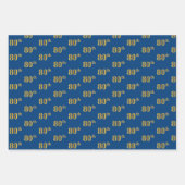 黒エレガント、赤、青、フェイク金ゴールド80番目のイベント番号 ラッピングペーパーシート (正面3)