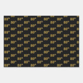 黒エレガント、赤、青、フェイク金ゴールド80番目のイベント番号 ラッピングペーパーシート (正面)