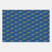 黒エレガント、赤、青、フェイク金ゴールド82番目のイベント番号 ラッピングペーパーシート (正面3)