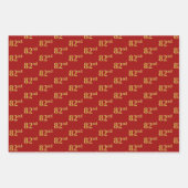 黒エレガント、赤、青、フェイク金ゴールド82番目のイベント番号 ラッピングペーパーシート (正面2)