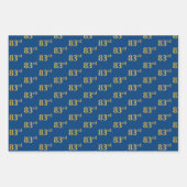 黒エレガント、赤、青、フェイク金ゴールド83番目のイベント番号 ラッピングペーパーシート (正面3)