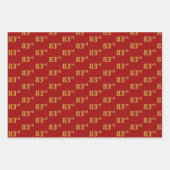 黒エレガント、赤、青、フェイク金ゴールド83番目のイベント番号 ラッピングペーパーシート (正面2)