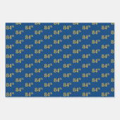 黒エレガント、赤、青、フェイク金ゴールド84番目のイベント番号 ラッピングペーパーシート (正面3)