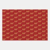 黒エレガント、赤、青、フェイク金ゴールド84番目のイベント番号 ラッピングペーパーシート (正面2)