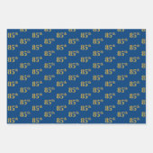 黒エレガント、赤、青、フェイク金ゴールド85番目のイベント番号 ラッピングペーパーシート (正面3)